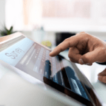 hand filling in survey