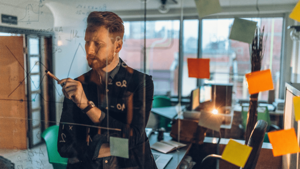 man doing strategic foresight thinking